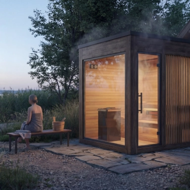 Luxury glass garden sauna Luxury glass garden sauna