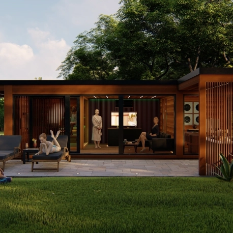Stylish, modern custom-built sauna house 